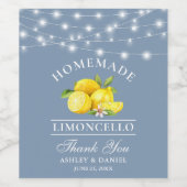 Luminaires citrons Dusty Blue Limoncello Étiquette (Étiquettes simples)