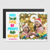 Luminaires de Noël colorés brillants Photo Magnet (Devant / Derrière)