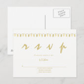 Luminaires d'or moderne mariage rsvp cartes postal (Devant / Derrière)
