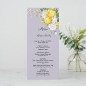 Luminaires rustiques Menu de mariage floral jaune (Debout devant)