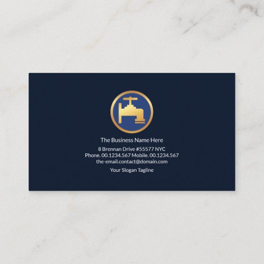 Luminescent Blue Wave Home Plumbing Service Visitekaartje (Achterkant)