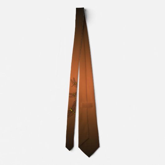 Luminescent Dragonfly Bronze Gradient Ombre Stropdas (Achterkant)