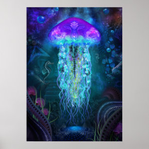 Luminescent Jellyfish Poster