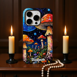 Luminescent Mushroom Dreamscape iPhone 16 Pro Hoesje