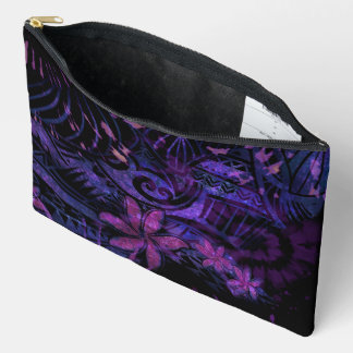 Luminescent Purple Tribal Plumeria Cosmetic Bag –  Etui