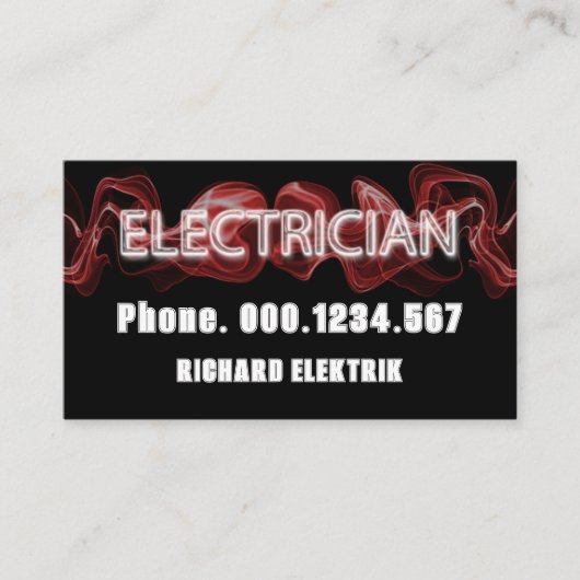 Luminescent Red Electric Lightning Electrice Visitekaartje (Voorkant)