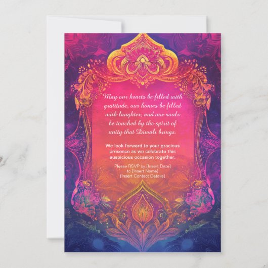 luminescente lotus-uitnodiging kaart (Achterkant)