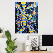 Luminescentie - Exotic Orchids tropical Pattern Poster (Thuiskantoor)