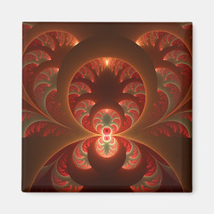 Lumineus Abstract matig Oranje rood fractal Magneet