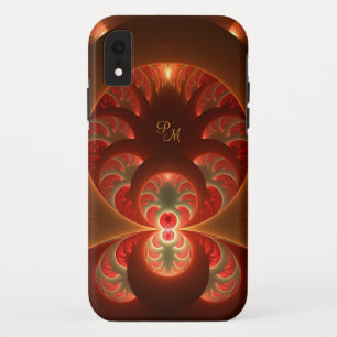 Lumineus abstract modern fractal Art Monogram iPhone XR Hoesje