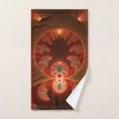Lumineus abstract modern oranje fractal bad handdoek (Handdoek)