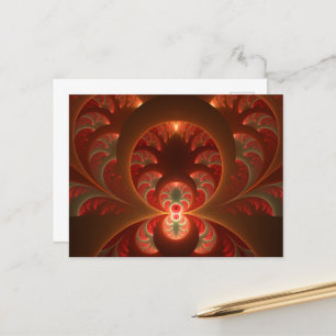 Lumineus abstract modern oranje fractal briefkaart