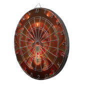 Lumineus abstract modern oranje fractal dartbord (Voorkant Rechts)