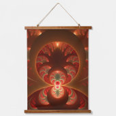 Lumineus abstract modern oranje fractal hangend wandkleed (Voorkant)