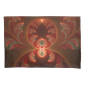 Lumineus abstract modern oranje fractal kussensloop (Voorkant)