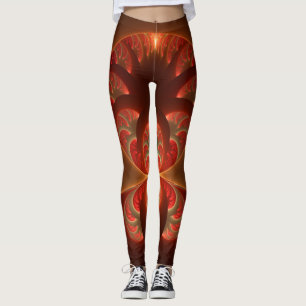 Lumineus abstract modern oranje fractal leggings