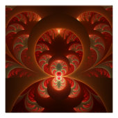 Lumineus abstract modern oranje fractal perfect poster (Voorkant)