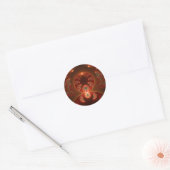 Lumineus abstract modern oranje fractal ronde sticker (Envelop)