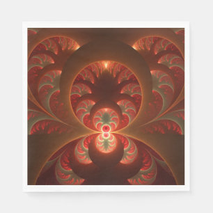 Lumineus abstract modern oranje fractal servet