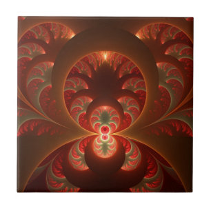 Lumineus abstract modern oranje fractal tegeltje