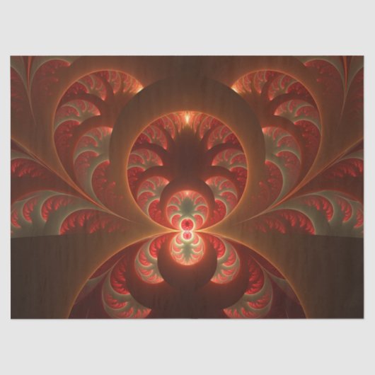 Lumineus abstract modern oranje fractal tissuepapier (Voorkant)