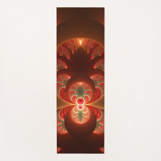 Lumineus abstract modern oranje fractal yogamat (Voorkant)