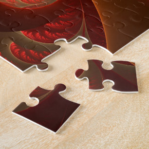 Lumineus abstract modern oranje rood Fractal Legpuzzel