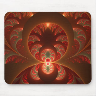 Lumineus abstract modern oranje rood Fractal Muismat
