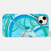 Lumineus blauw Zirly Abstract Fractal Patroon Case-Mate iPhone Case (Achterkant (horizontaal))