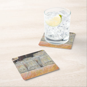 Lumineus equivalent van passieve bewegingen vierkante kartonnen onderzetter