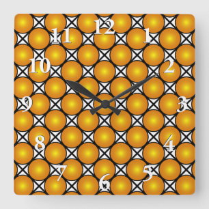 Lumineus gouden Stippen Black White Lattice Patter Vierkante Klok