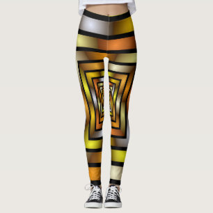 Lumineus kleurig grafisch fractaal tunnelpatroon leggings