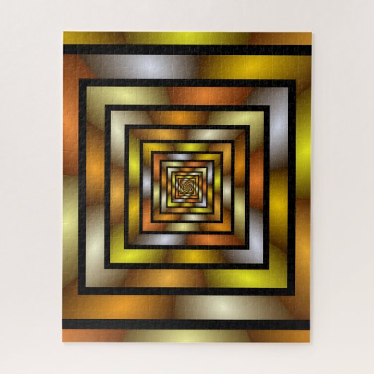 Lumineus kleurig grafisch fractaal tunnelpatroon legpuzzel (Verticaal)
