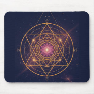 Lumineus Mandala van Gouden Harmonie Muismat