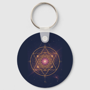 Lumineus Mandala van Gouden Harmonie Sleutelhanger