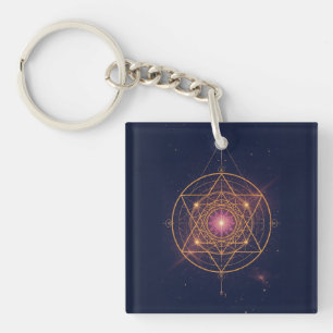 Lumineus Mandala van Gouden Harmonie Sleutelhanger
