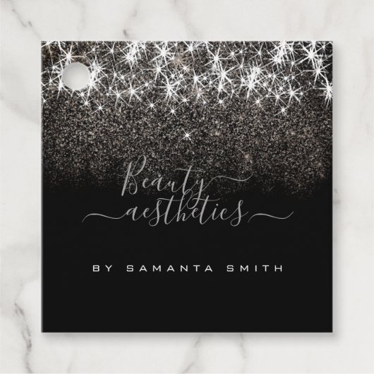 Lumineus platinum Silver Glitter Elegant Label (Voorkant)