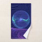 Lumineuse Bleu Violet Rêve Abstrait Fractal Art (Serviette à main)
