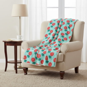 Lumineuse couverture de sherpa fleurie