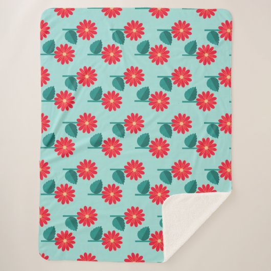 Lumineuse couverture de sherpa fleurie (Devant)