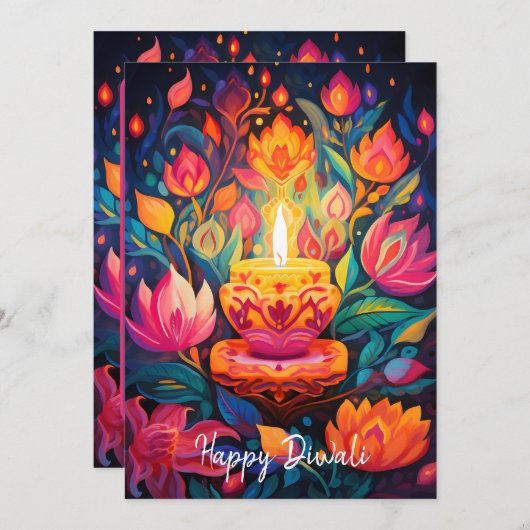 Lumineuse Diwali Splendor carte (Devant / Derrière)