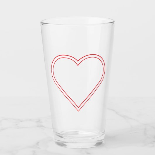 Lumineuse en verre de coeur - Élégant amour (Devant)