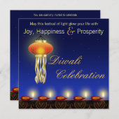 Lumineuse Lampe Diwali - Invitation au Festival (Devant / Derrière)