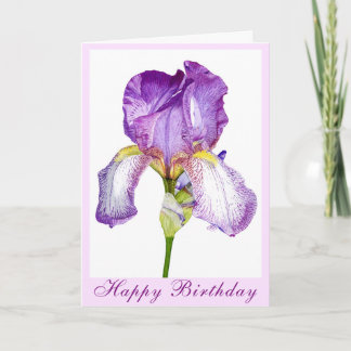 Lumineuse violet Iris Anniversaire Carte pliée