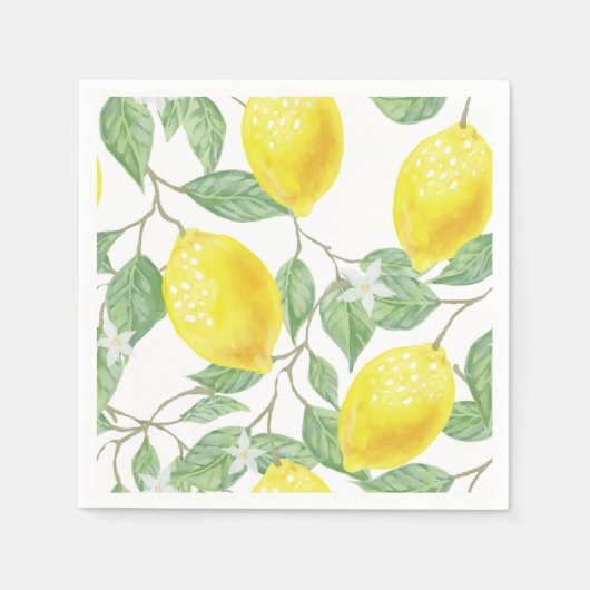 Lumineuses citrons et serviettes en papier Feuille (Devant)