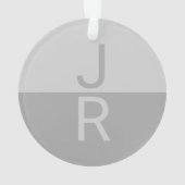 Lumineuses Gris & Gris Initiales Modernes Monogram (dos)