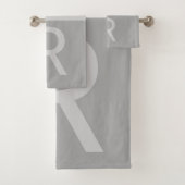 Lumineuses Gris & Gris Initiales Modernes Monogram (En situation)