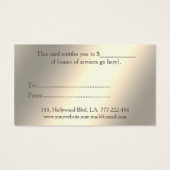 Lumineux brillant élégant certificat cadeau cheveu (Dos)