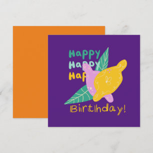 Lumineux citron Art joyeux carte de lettres d'anni