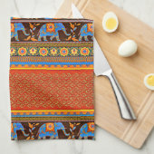 Lumineux éléphants serviette de cuisine (Quart Plié)